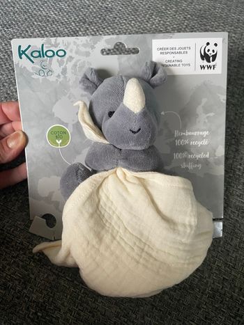 Doudou rhinocéros wwf kaloo neuf étiquetté 