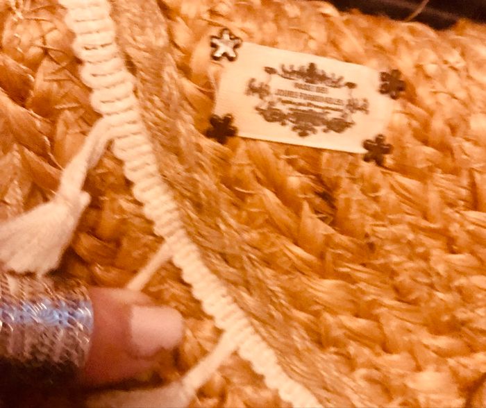 Sac a bandoulière en jute et dentelle pompons coton neuf 🌸 - photo numéro 5