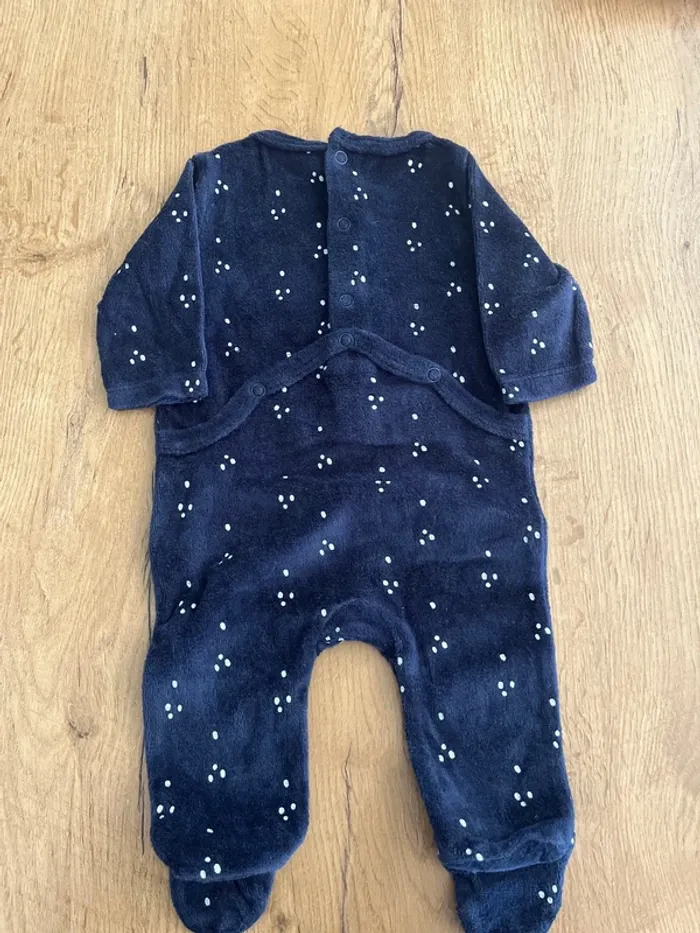 Pyjama grenouillère 1 mois velours dinosaure - photo numéro 4