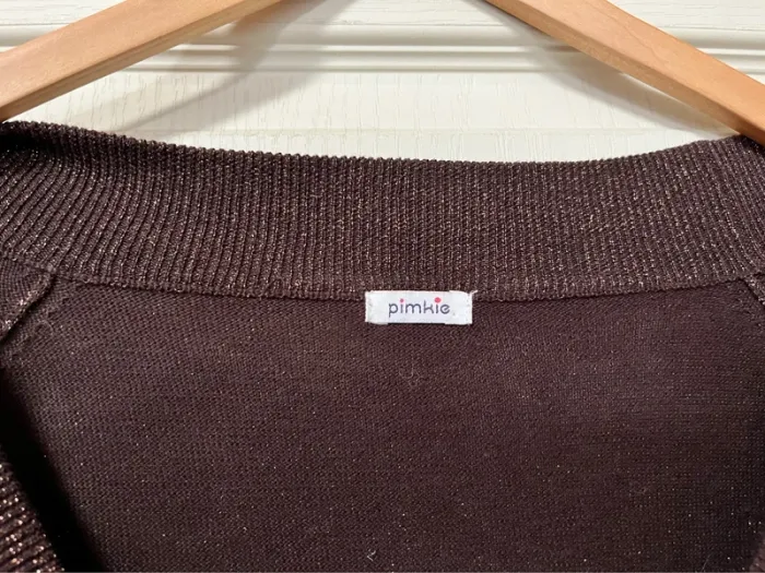 Top marron pailletée cuivré - taille 42 -bon état - photo numéro 3