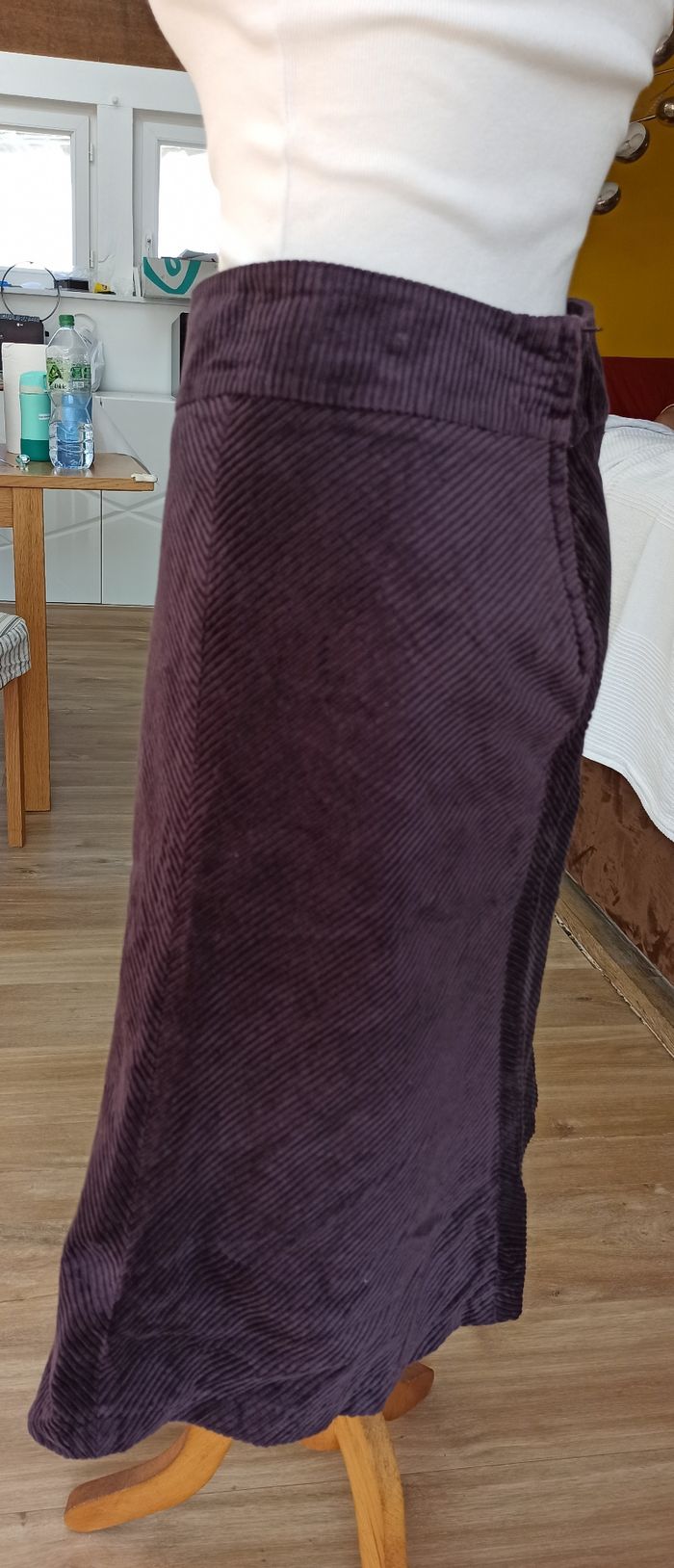 T38 jupe semi longue hiver H&M pourpre - photo numéro 3