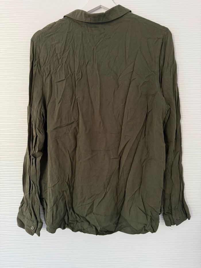 Haut chemise kaki unie basique simple manches longues - photo numéro 6