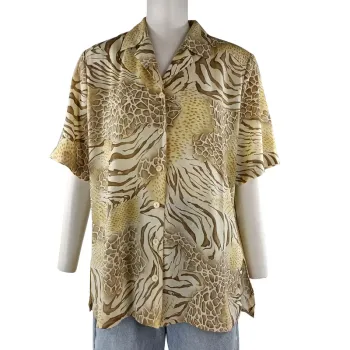 Chemise fluide imprimé animalier beige – Basler – Taille 40 A1169