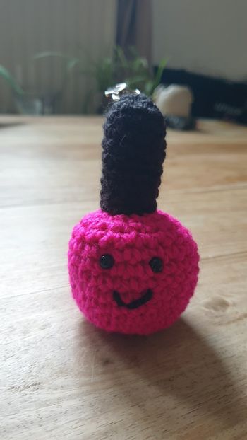 Neuf DIY crochet fait main avec amour porte clé rigolo vernis à ongles 
