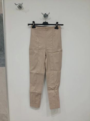 Pantalon similicuir beige zara tS