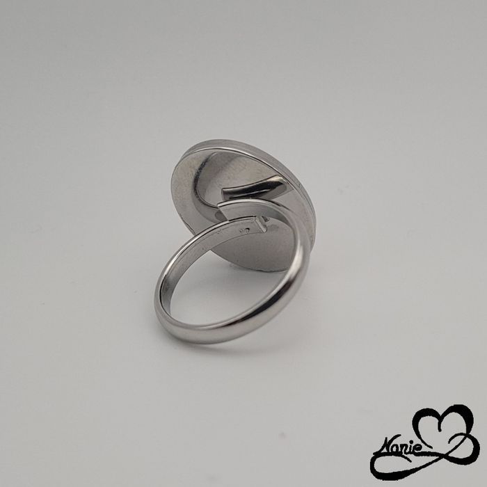 Bague ajustable ovale argentée avec une clé 🔑 - photo numéro 6