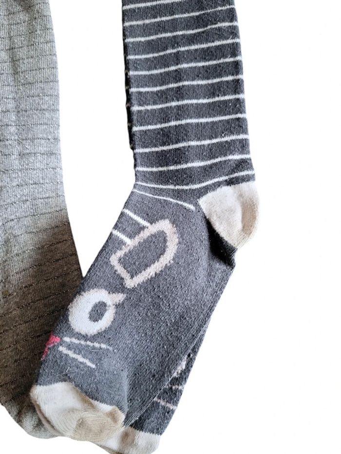Lot de 2 collants gris 27/30 - photo numéro 2