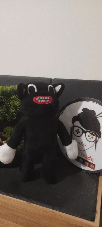 Katoom Siren Head Plush Black Cartoon Cat Plush peluche chat noir Sourire Dent