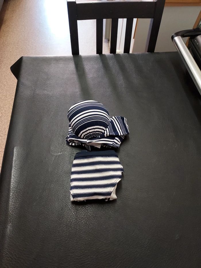 Maillot de bain 2 pièces à rayures femme M - photo numéro 6