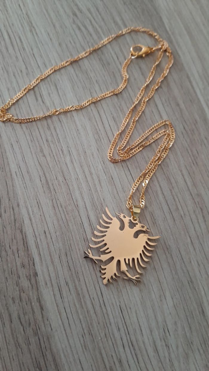 Collier doré, Albanie, aigle à 2 têtes - photo numéro 2