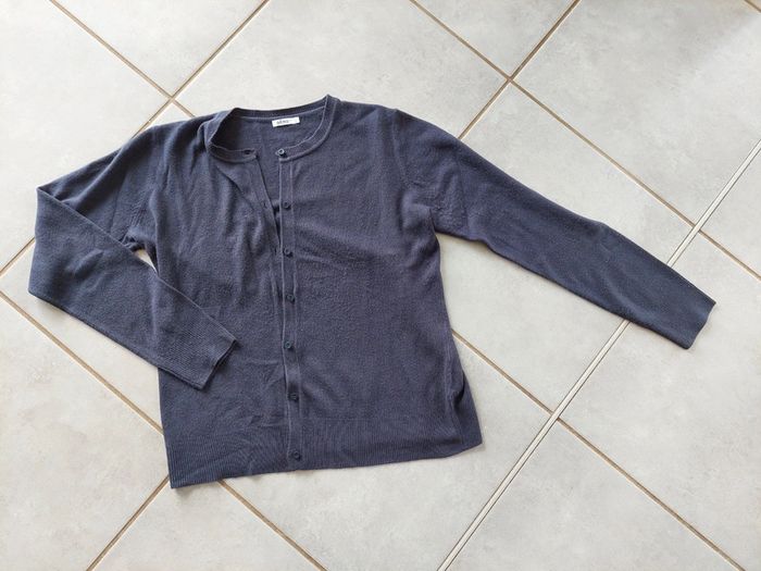 Gilet à boutons  bleu marine L