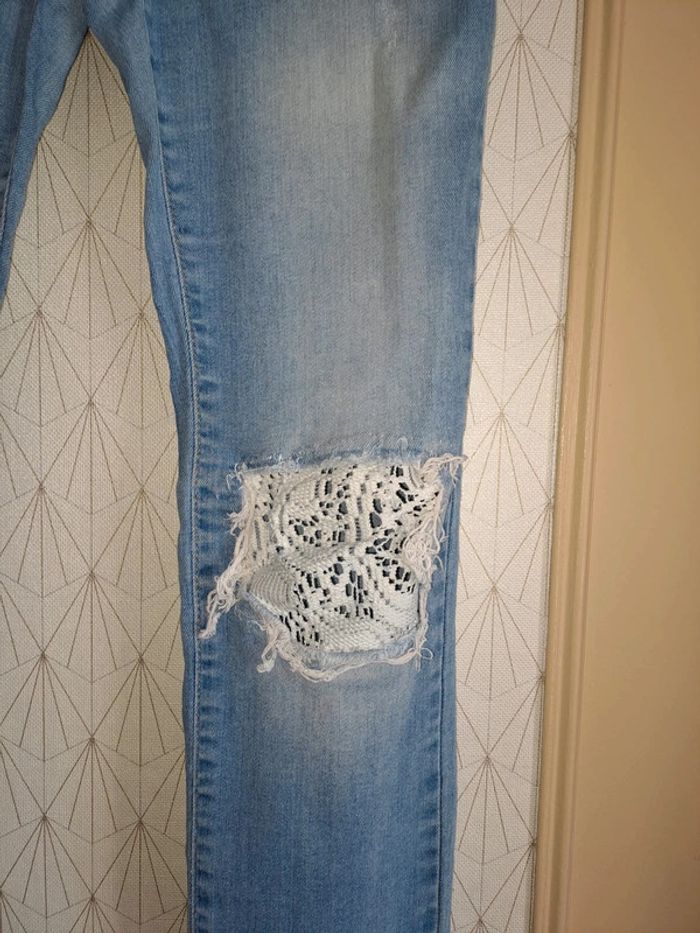 Superbe jean fille slim Zara used dentelle 11/12 ans tbe - photo numéro 4