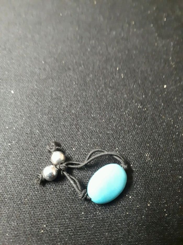 Bague élastique bleu et noir - photo numéro 3