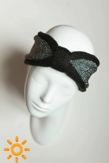 Bandeau noeud paillettes noire