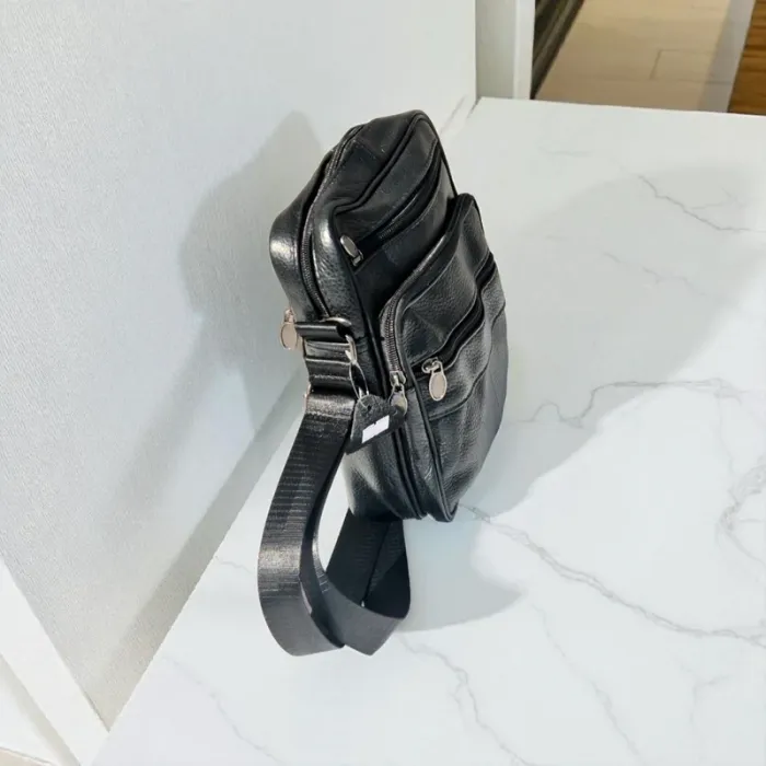 Sacoche cuir noir véritable noire neuve - photo numéro 4