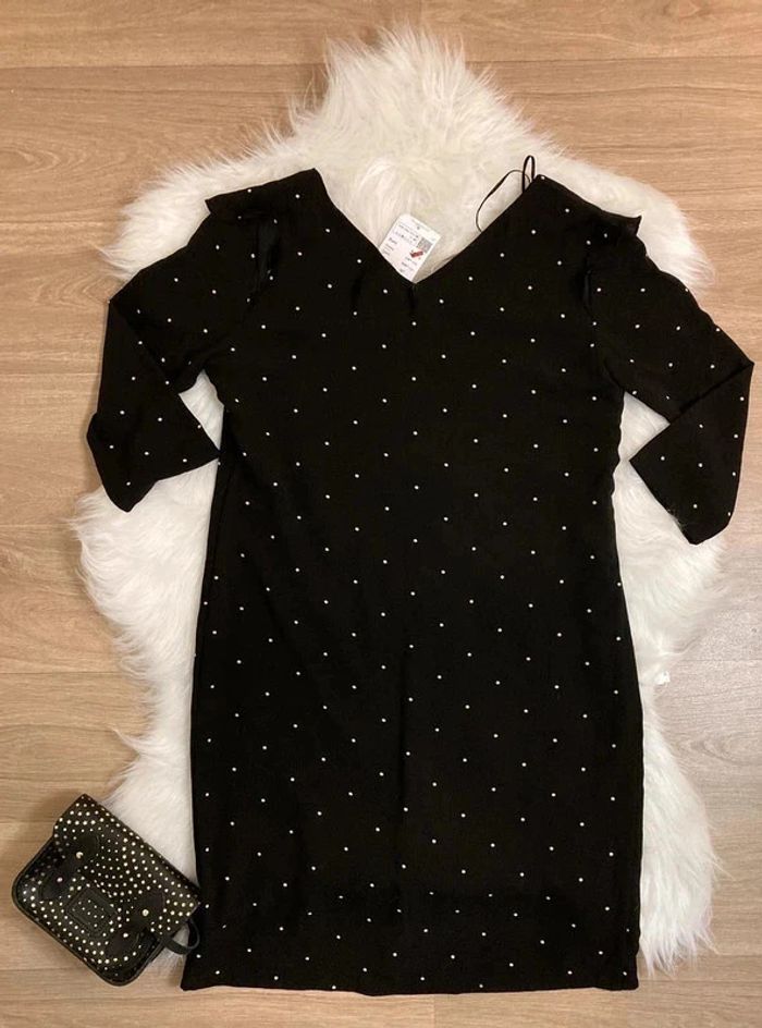 Robe noire à pois blancs – Taille M / 38 promod - photo numéro 3