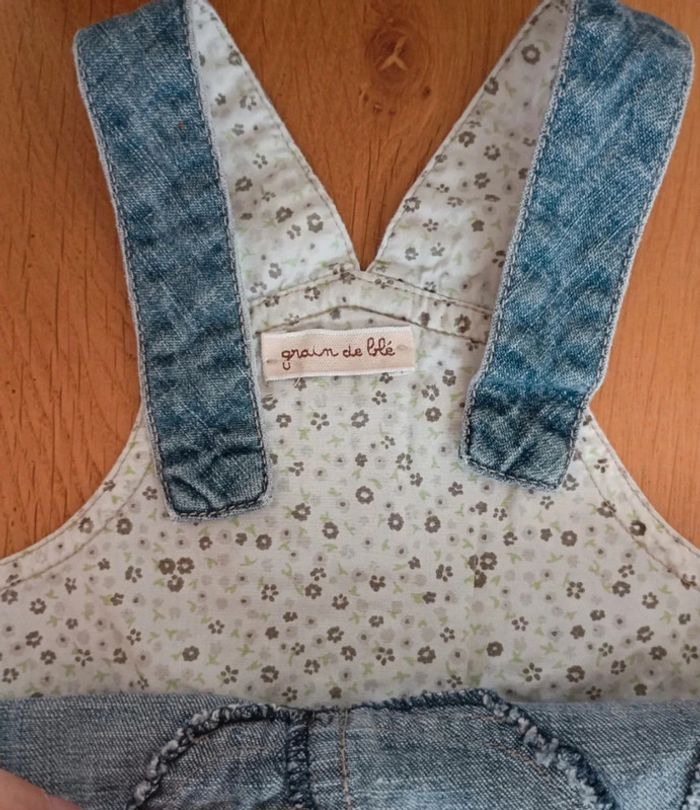 Robe salopette Grain de blé en jean taille 1 an en très bon état - photo numéro 2