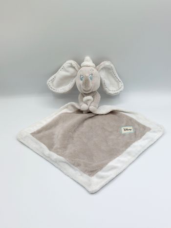 Doudou éléphant Dumbo DISNEY NICOTOY SIMBA mouchoir gris blanc yeux bleus