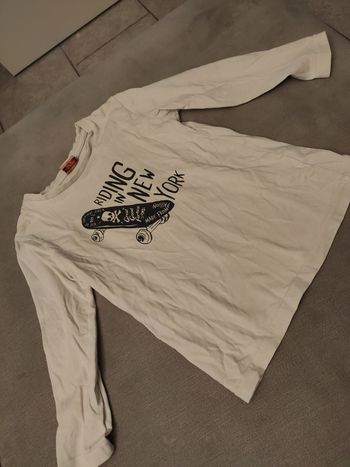 Tee shirt manches longues blanc tape à l'oeil 5 ans