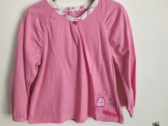 Tee-shirt manches longues rose fée 24 mois - photo numéro 3