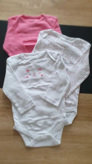 Lot de 3 bodies manches longues 9-12 mois