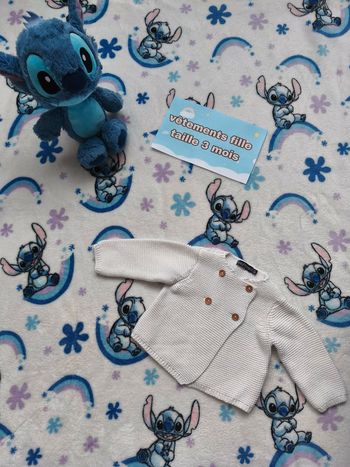 Gilet Mixte In extenso - 3 mois - crème - Etat: Excellent