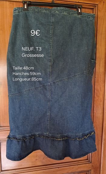 Jupe de grossesse en jean longue NEUVE taille 3