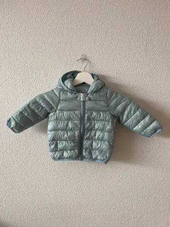Manteau léger bébé garçon bleu clair avec capuche oreilles - Taille 80 (12-18 mois)