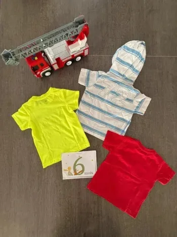 T-shirts sweat capuche 6 mois lot garçon