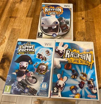 Lot de 3 jeux nintendo wii lapins cretins