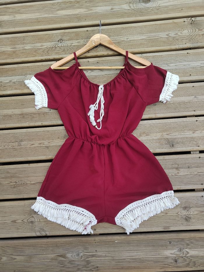 🍷 Combishort Bohème Bordeaux – Taille Unique – Très Bon État - photo numéro 5