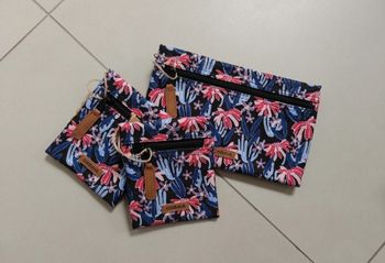 Lot de 3 pochettes cabaïa bleu rose