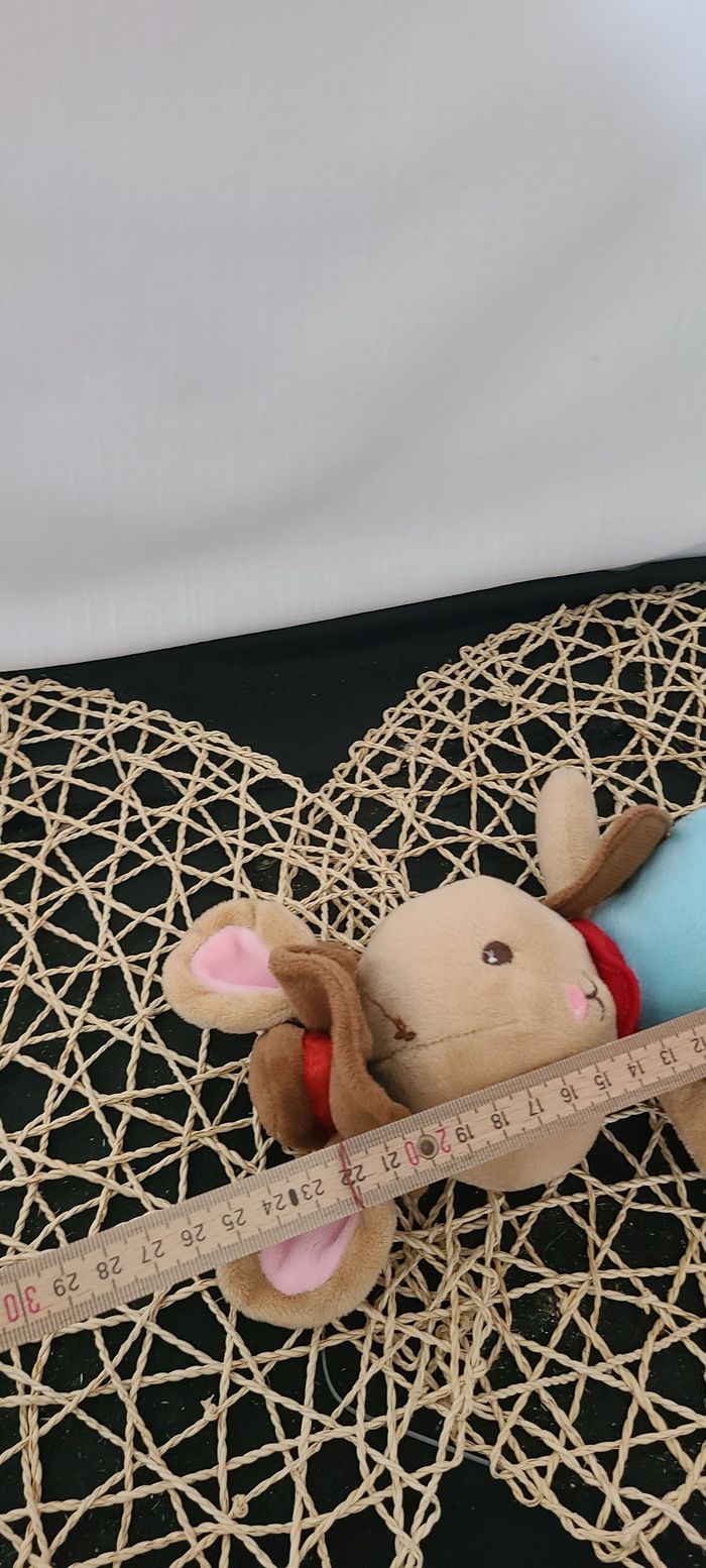 Peluche lapin SERGENT MAJOR Licowboy cowboy marron bleu Ideal Promotion 25 cm - photo numéro 2