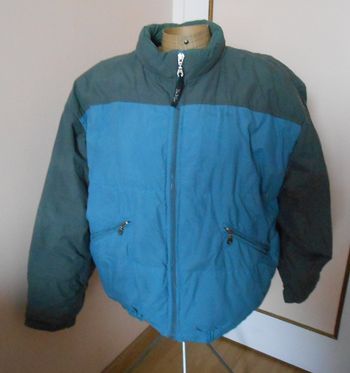 Blouson doudoune bleu pétrole et gris,  sans capuche – Dakine – L