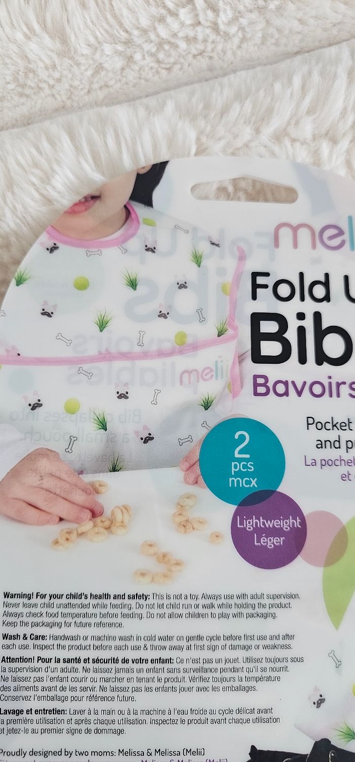 Lot de 2 bavoirs imperméable Melii Neufs - photo numéro 7