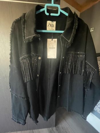 Veste chemise en jean noir Zara neuve