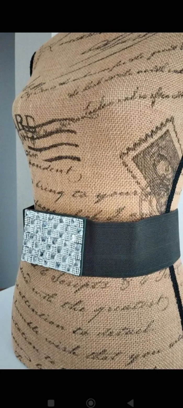 Ceinture élastique verte argenté femme 80 cm - photo numéro 5