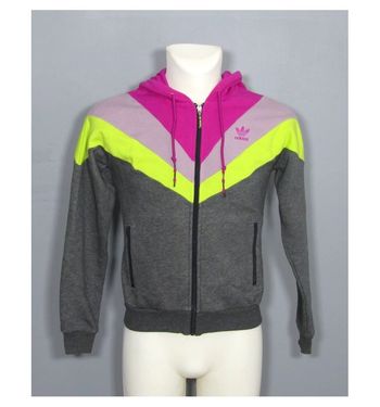 Veste de survêtement a capuche adidas style vintage, taille XS.