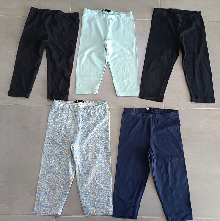 Lot de leggings courts ou leggings bermudas en coton bio et 5-6 ans - photo numéro 10