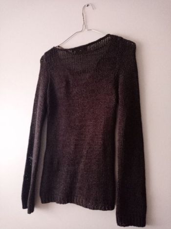 Pull femme en maille marron