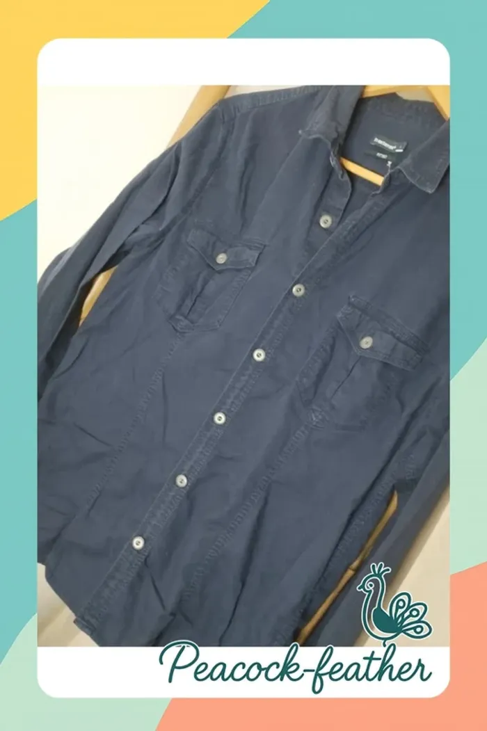Chemise bleue marine L homme - photo numéro 6