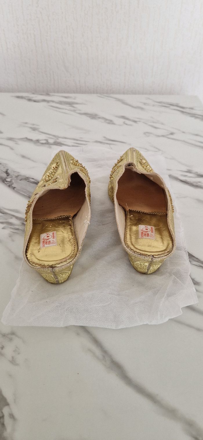 Babouches dorées compensées - photo numéro 4