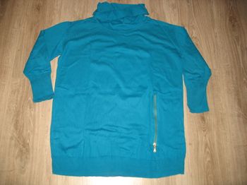 PULL LONG TURQUOISE "MISS CAPTAIN" - TAILLE 2 - n°03