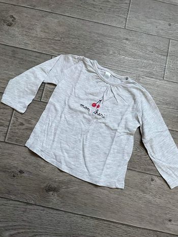 T-shirt manches longues Cerise TEX 12 mois