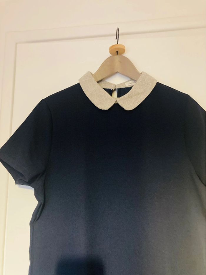 Robe col Claudine bleu marine taille L - photo numéro 2