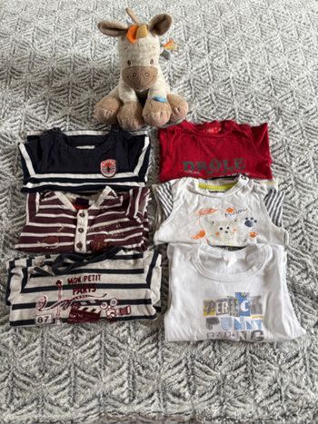 Lot de 6 t-shirts manches longues 9 mois