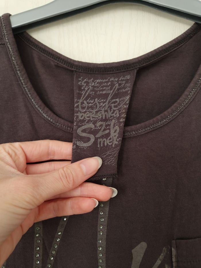 Tee-shirt marron femme Bershka taille S/36 - photo numéro 3