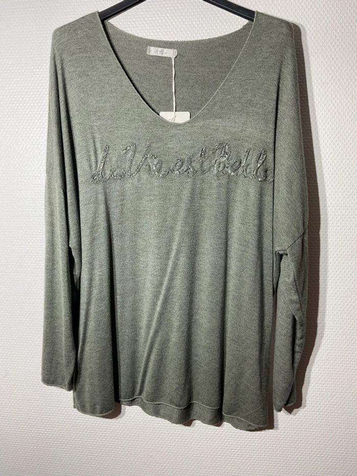 Pull « la vie est belle » femme taille unique (38-44)- nos - neuf avec étiquette