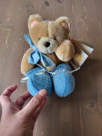 Peut ours en peluche en chaussons Andrew brownsword neuf avec etiquette