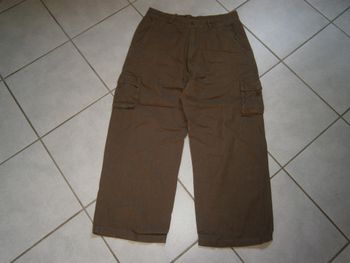 Pantalon marron en lin Taille 2XL/44